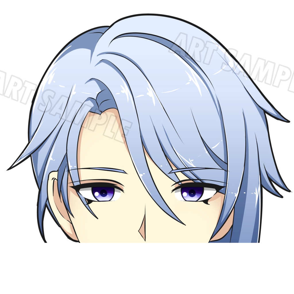 Ayato Genshin Impact สติ๊กเกอร์ 2 ชิ้น Fan-Made Sticker Kamisato Ayato Genshin Impact Sticker ไอยาโต