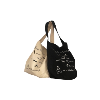 ( โค้ด NOVSPE1122 & 11NOVMID11 ) กระเป๋าผ้าสะพายข้าง School tote bag พร้อมส่ง (MN003)
