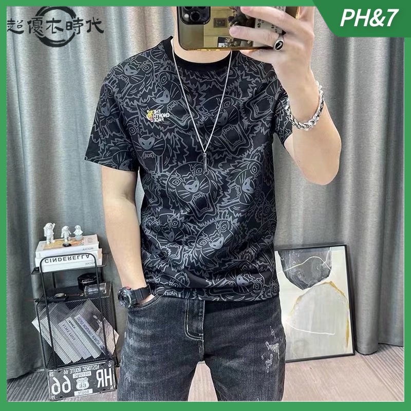 เสื้อยืดแขนสั้น คอกลม พิมพ์ลายการ์ตูน แฟชั่นฤดูร้อน สําหรับผู้ชาย