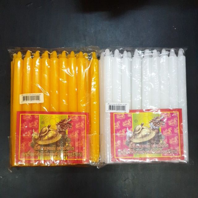 เทียนหอมตราเต่ามังกร9หุนยาว24ซม.มี3สี ขาว เหลือง แดง