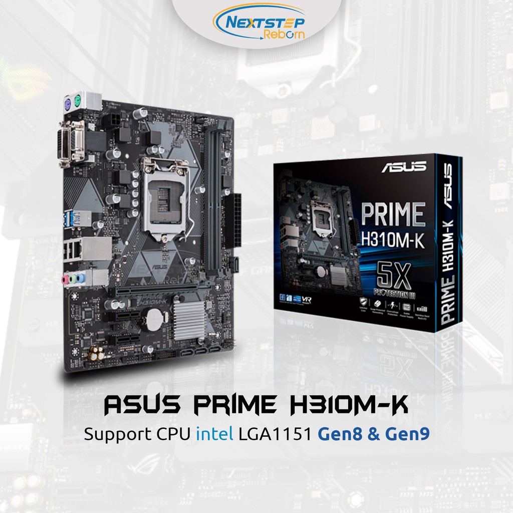 Asus Prime H310M-K R2.0 Mainboard (เมนบอร์ด) Support CPU Intel 1151 Gen8 - Gen9 รับประกันศูนย์