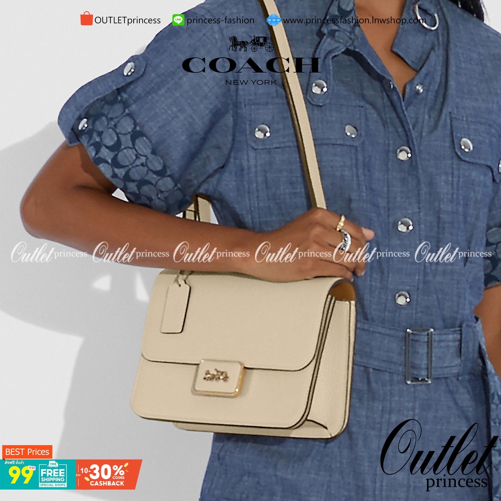 COACH ALIE SHOULDER BAG ((4615)) กระเป๋าสะพายข้างหรือสามารถทบสายกันเพื่อคล้องไหล่ได้ค่ะ วัสดุหนังแท้