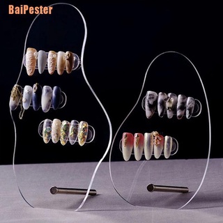 Baipester ~@ แผ่นบอร์ดอะคริลิค สําหรับวางเล็บปลอม เล็บปลอม