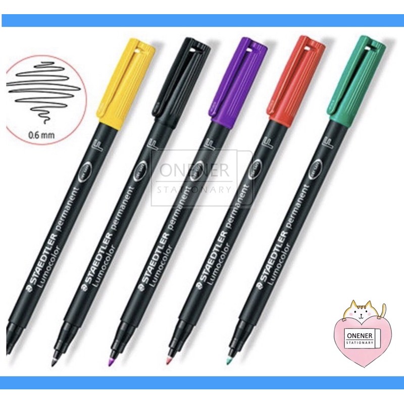 ปากกาเขียนแผ่นใส ชนิดลบไม่ได้ STAEDTLER Permanent No.318 F . No.317-9 M . 316-3 F ( ขนาด 0.6 mm. และ