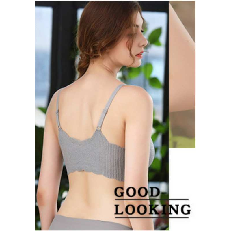 RIKA Seamless AA1010 แฟชั่นใหม่ บราไร้โครง แบบสวมหัว เสริมฟอง 3D ใส่แล้วอกชิดสวย ผ้า Micro ทอลายลูกไม้ — صورة 8
