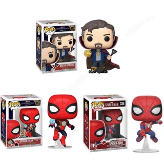 Funko POP โมเดลฟิกเกอร์ Spiderman No Way Home 912 Doctor Strange 913 334 Spider Man ของเล่นสําหรับเด็ก