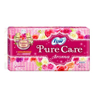 แผ่นอนามัย SOFY Pure Care Aroma กลิ่น Sweet Rose 40 ชิ้น