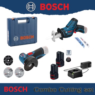 Bosch Combo Cutting Set ประกอบด้วย GSA120-LI  + GWS12V-76 พร้อมชุดแบตเตอรี่ 2ก้อน - เครื่องเลื่อยไร้สาย