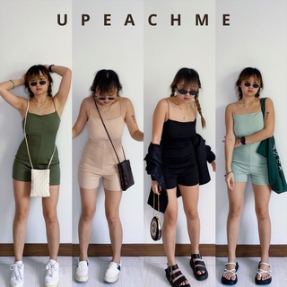 Always Jumpsuit จั๊มสูทขาสั้นสายเดี่ยวเข้ารูปสีพื้น ชุดหมีขาสั้น จั๊มสูทขาสั้นใส่สบายมินิมอลสไตล์เกาหลีสายฝอ