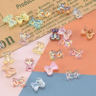 Rou Bao ขายดี อะไหล่เรซิ่น รูปหมีน้อยน่ารัก สําหรับตกแต่งเล็บ DIY 50 ชิ้น ต่อแพ็ก