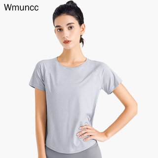 Wmuncc เสื้อยืดแขนสั้น ผ้าตาข่าย ทรงหลวม ระบายอากาศ แบบแห้งเร็ว เหมาะกับใส่ออกกําลังกาย เล่นโยคะ วิ่ง สําหรับผู้หญิง