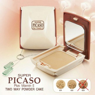 (พร้อมส่ง) แป้ง PICASO TWO WAY POWDER CAKE PLUS VITAMIN E สูตร Paraben free Vitamin E 2X