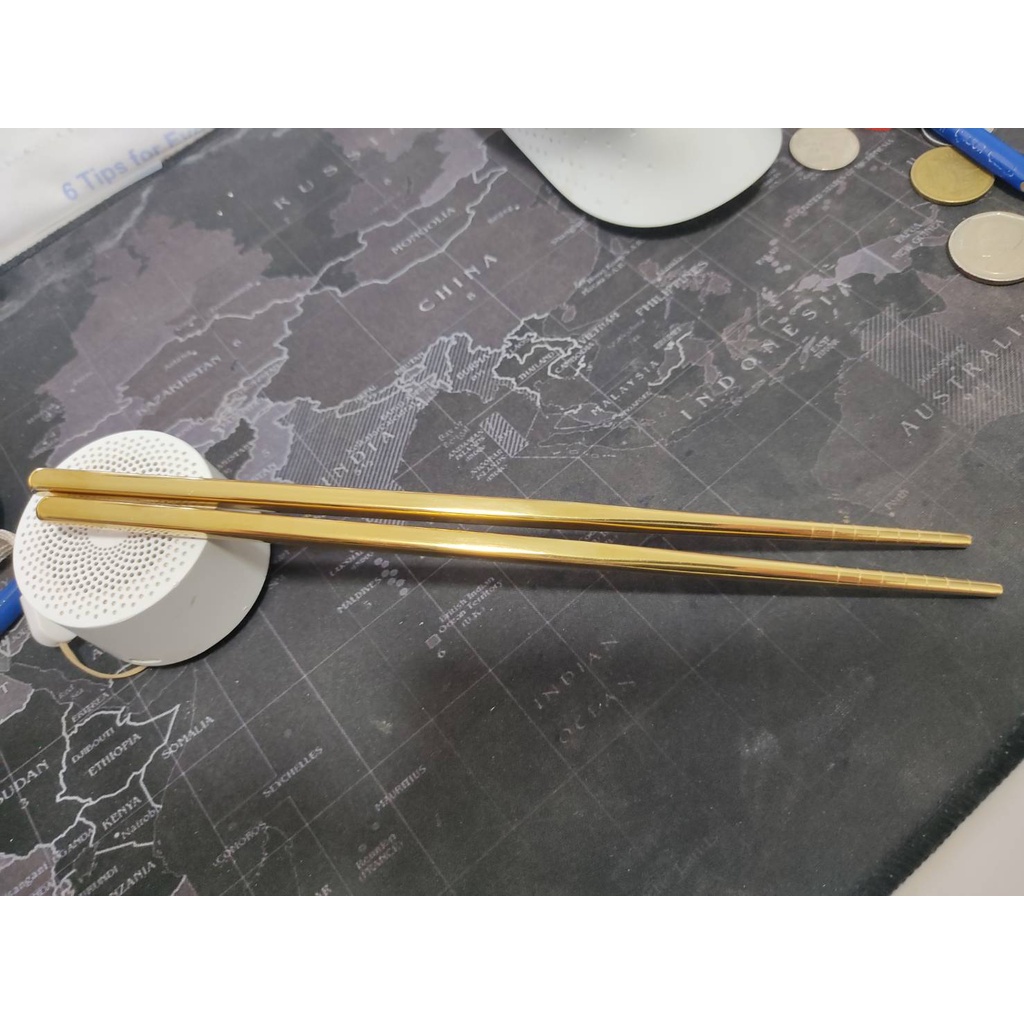 PP: ตะเกียบสแตนเลส สีทอง  สแตนเลส 304 ความยาว 20.5  ซม. 1 คู่ - รูปที่ 2