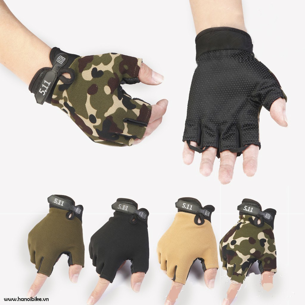 ถุงมือไร้นิ้ว 511 - ถุงมือสะพายหลัง 3 สี