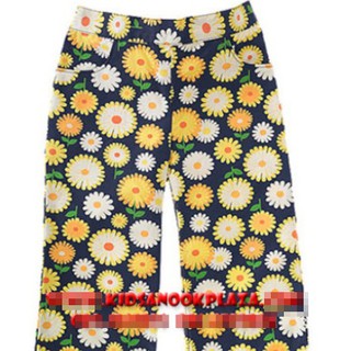 [แท้]GB330 กางเกง Gymboree รุ่น Daisy Canvas Pant (สำหรับเด็กอายุ 1-2 ปี) กางเกงเด็กเล็กผ้าไม่ยืดลายดอกไม้