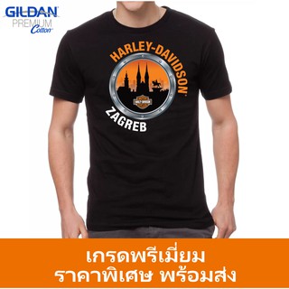 เสื้อ Harley Davidson เสื้อยืดฮาเล่ย์ เสื้อไบค์เกอร์ ผู้ชายแฟชั่น  คอกลม แขนสั้น มีไซ้ท์ใหญ่ ผ้าดี ราคาถูกพร้อมส่ง