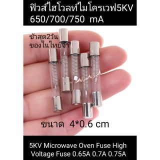 ฟิวส์ไฮโวลท์ไมโครเวฟ5KV  650/700/750  และ900 mA ครับ