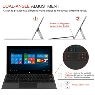 แป้นพิมพ์ ไทย Microsoft Surface Pro 12/11/10/9/8/7 /6 / 5 / 4 / 3 Pro X Go4/Go3/GO Magnetic Keyboard Bluetooth Backlit