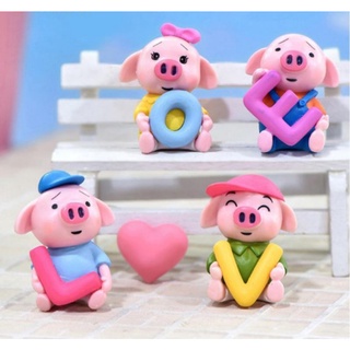 ตุ๊กตาหมู Love  หมูขนาดเล็กตกแต่งาวน/เซต4ชิ้น