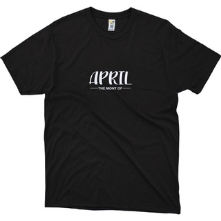 เสื้อยืดผ้าฝ้ายพิมพ์ลายคลาสสิก เสื้อยืด พิมพ์ลาย The MONT OF APRIL