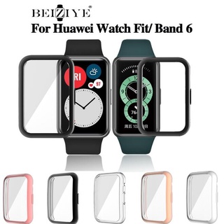 ( beiziye ) กรอบเคสป้องกันหน้าจอ TPU สำหรับนาฬิกาอัจฉริยะ สำหรับ HUAWEI Watch Fit  huawei band 6 smart band