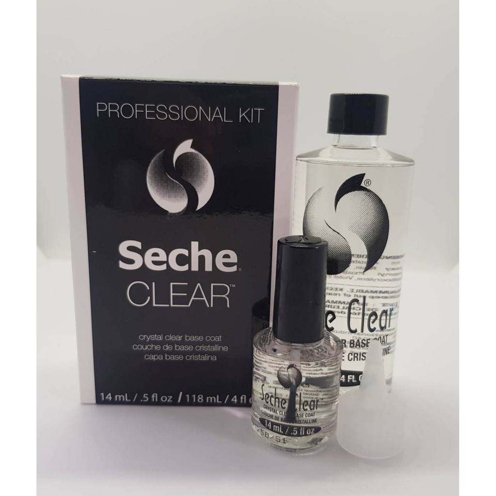 SECHE🇺🇲 Clear Base เบสรองพื้นสีเล็บธรรมดา 2ไซส์ตัวเลือก Nail Lacquer ไม่ใช่เจลไม่ต้องอบ ของแท้จากUSA