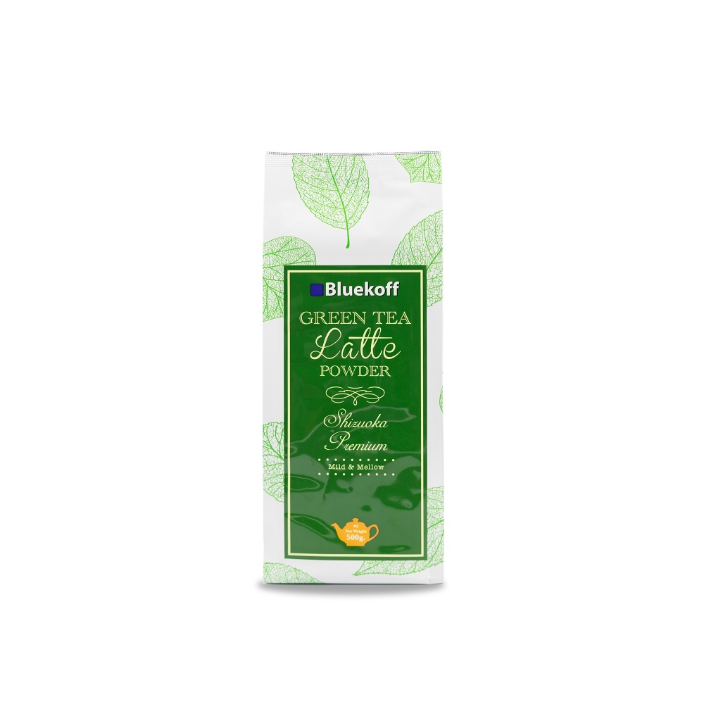 Bluekoff ผงชาเขียวนม มัทฉะลาเต้ เกรดพรีเมี่ยม Matcha Greentea Latte สูตร 2 (บรรจุ 500 g )