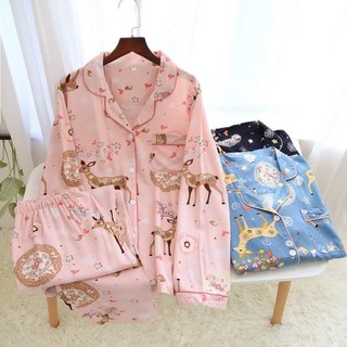 💖พร้อมส่ง💖ชุดนอนเยื่อไผ่ ชุดนอนผู้หญิง ชุดนอนใส่สบาย Pajamas