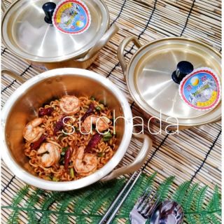 พร้อมส่ง/🇰🇷หม้อเกาหลี 2 หู+ฝา 🍲หม้อต้มมาม่าเกาหลี รามยอน ขนาด14,16cm.