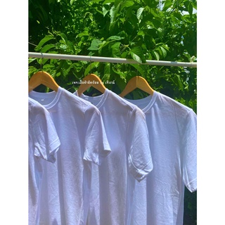 เสื้อยืดสีขาว เนื้อผ้า cotton 100%