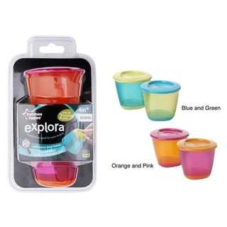 Tommee Tippee ถ้วยเก็บอาหารพร้อมฝาปิด Pop Up Weaning Pots แพ็คคู่