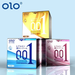 ถุงยางอนามัย ยี่ห้อ OLO ถุงยางอนามัยเบาบาง 3 ชนิดพิเศษ (1กล่องมี10ชิ้น)