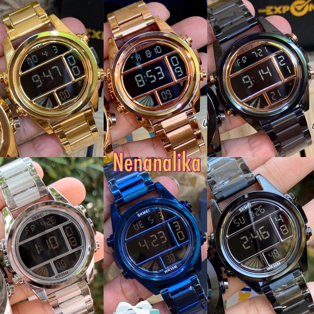 💧💧Skmei นาฬิกาแท้กันน้ำ 30M. แถมฟรีกล่องแบรนด์ยี่ห้อ ฟรีผ้าเช็ด เซ็ทเวลา