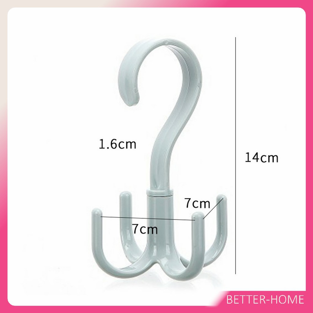 ที่แขวนของแบบตะขอ 4 แฉก หมุนได้ 360 องศา ที่แขวนของแบบตะขอ คละสี / 4 Position Cloth Hanger - รูปที่ 4
