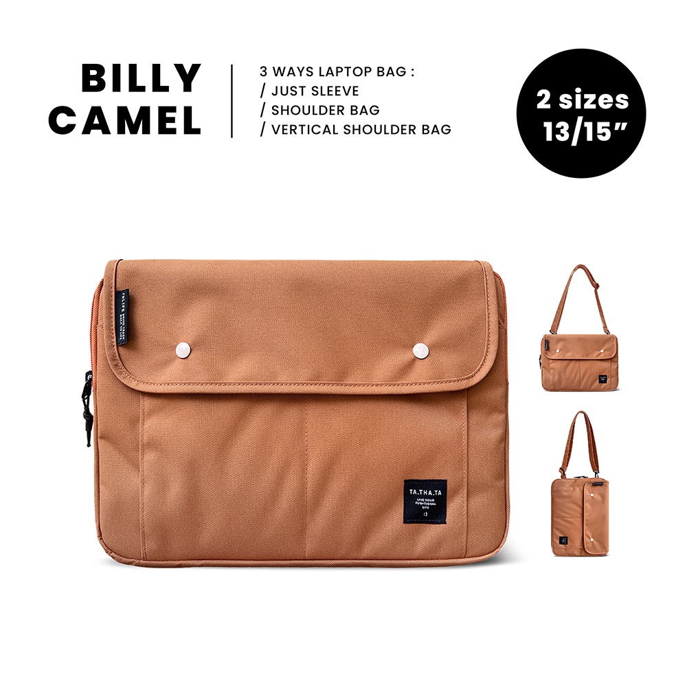 Billy relife camel laptop sleeve 13"/ 15" กระเป๋าใส่แลปทอป รุ่นบิลลี่ สีคาเมลไซส์ 13 นิ้ว และ 15 นิ้ว
