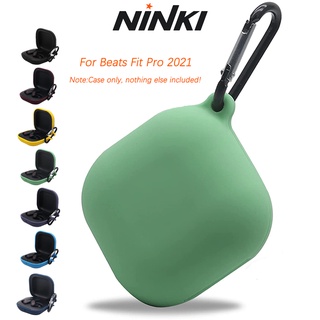 Ninki เคส กันกระแทก Beats Fit Pro 2021 เคส พร้อมพวงกุญแจ สําหรับผู้ชายและผู้หญิง,Soft Skin Silicone Full Body Protective Case Cover+ Keychain for Beats Fit Pro 2021