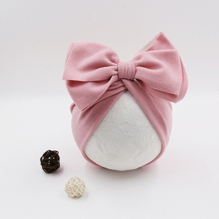 Cute Baby Hat Girl Big Bowknot Hat Kids Solid Color Elastic Turban Newborn Photography Props