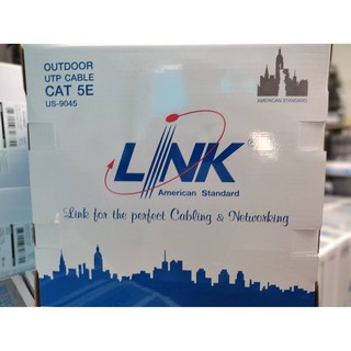 Link สาย UTP แบบ CAT5E สำหรับเดินภายนอกอาคาร OUTDOOR (DOUBLE JACKET) ยาว 305 เมตร รุ่น US-9045