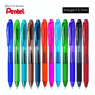 เพนเทล Pentel ปากกา Energel-X รุ่น BLN105 (0.5 มม.) และ BL107 (0.7 มม.) ปากกาเจลสีหมึกตามสีด้าม ปากกาหมึกเจล