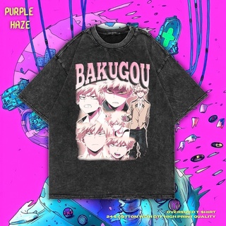 เสื้อยืด ขนาดใหญ่ พิมพ์ลาย Haze Katsuki Bakugou สีม่วง | หินล้างทําความสะอาด | เสื้อเชิ้ต Katsuki Bakugo | อนิเมะ | เสื้