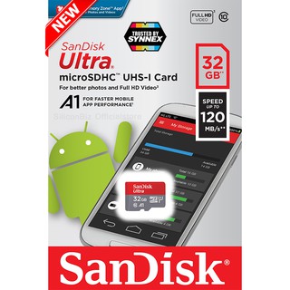 Sandisk Ultra microSDHC Class10 A1 32GB อ่าน 120MB/s (SDSQUA4-032G-GN6MN) แซนดิส ใส่ แท็บเล็ต โทรศัพท์ มือถือ Android