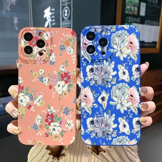 เคสโทรศัพท์มือถือ ขอบสี่เหลี่ยม ลายดอกไม้อวบน้ํา สําหรับ Realme C35 C11 2021 C12 C15 C21Y C25Y C25S Realme5 5i 6i 8 Pro