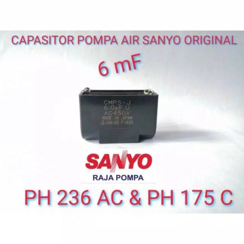 SANYO PH 236 AC & PH-175C ปั๊มอะไหล่ 6 Mf Capacitor