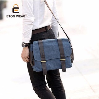 ETONWEAG กระเป๋าสะพายข้าง สไตล์เกาหลี แคนวาส Canvas (สีน้ำเงิน /Blue)