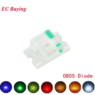 ไดโอดเปล่งแสง 0805(2012) SMD LED สีแดง สีฟ้า สีเหลือง สีขาว สีส้ม DIY 100 ชิ้น