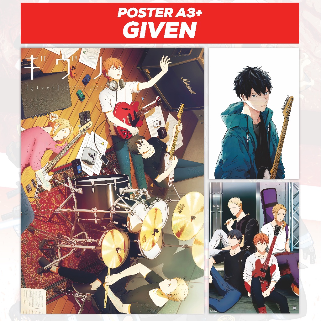 โปสเตอร์ ลายการ์ตูนอนิเมะ Given ขนาด A3+ Mafuyu Sato Ritsuka Uenoyama Haruki Nakayama Akihiko Kaji U