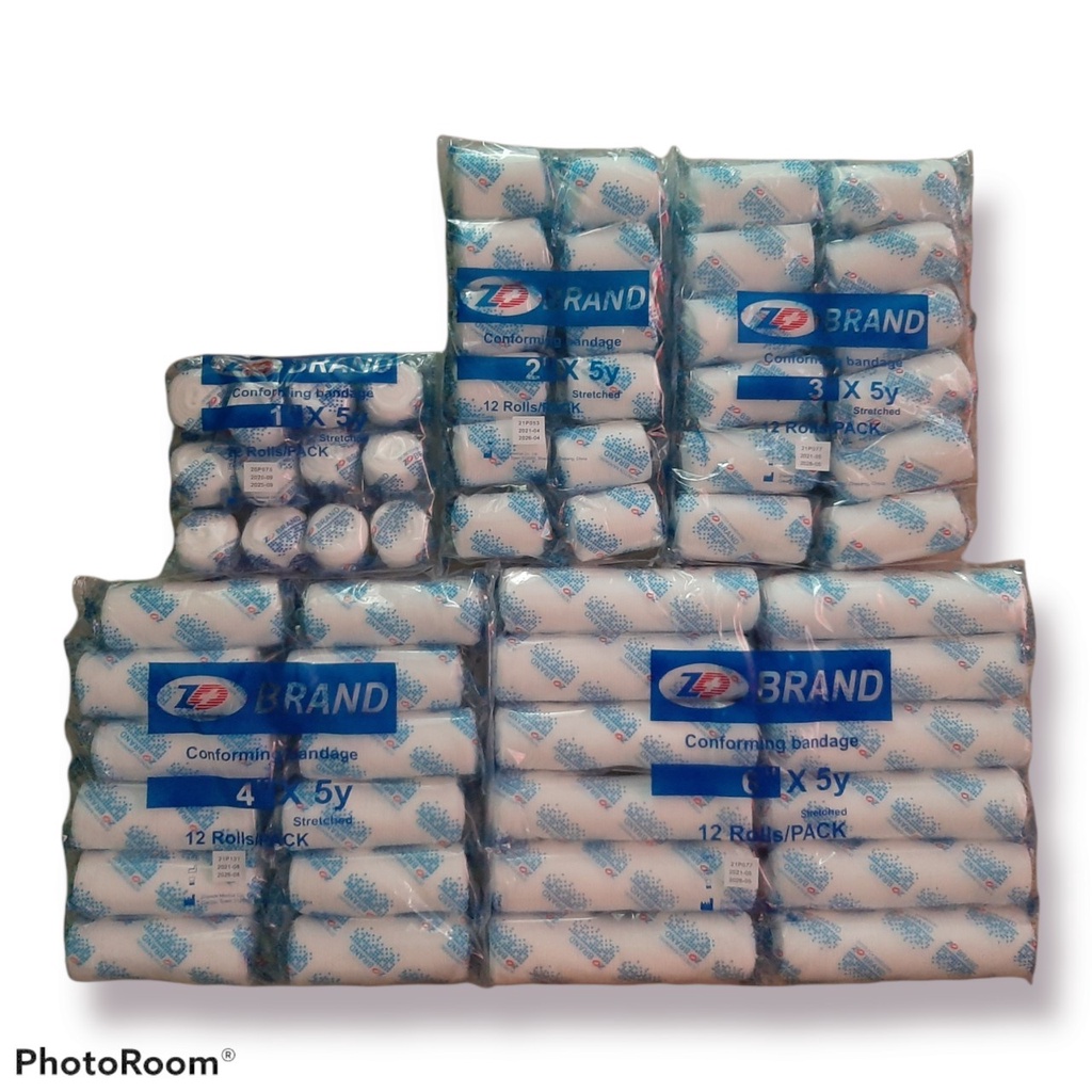 ZD ผ้าก๊อซยืดได้ ผ้าก๊อซพันแผล มี 4 ขนาด 12 ม้วน/แพ็ค ปลายไม่รุ่ย ไม่ติดแผล นุ่มสบาย ไม่รัดตึง