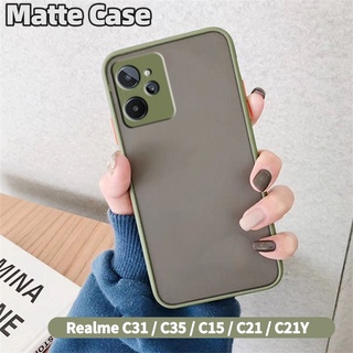 เคสโทรศัพท์มือถือแบบใส ผิวด้าน กันกระแทก กันรอยกล้อง สําหรับ Realme C31 C35 C31 C15 C21 C21Y C25Y C25 C12 C25S