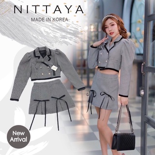 ❤️พร้อมส่ง❤️Nittaya ชุดเซ็ทกระโปรงสีเทา