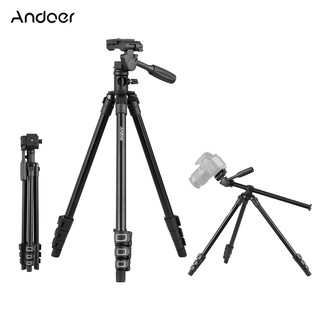 Andoer Q160HA ขาตั้งกล้องสามขา แนวนอน พร้อมกระทะ 3 ทาง และหัวเอียง สําหรับกล้อง DSLR กล้องวิดีโอ โปรเจคเตอร์ ขนาดเล็ก